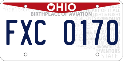 OH license plate FXC0170