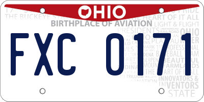 OH license plate FXC0171