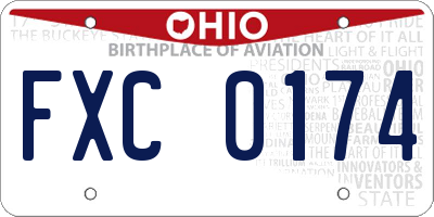OH license plate FXC0174