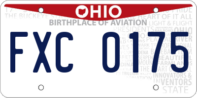 OH license plate FXC0175
