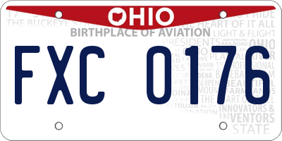 OH license plate FXC0176