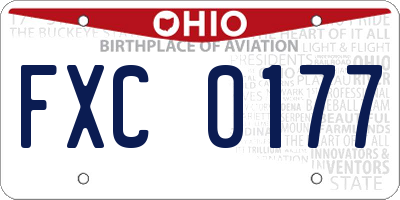 OH license plate FXC0177