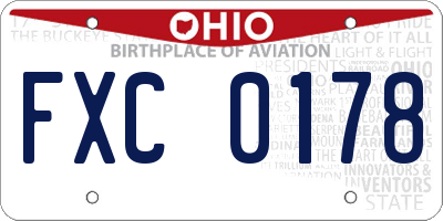 OH license plate FXC0178
