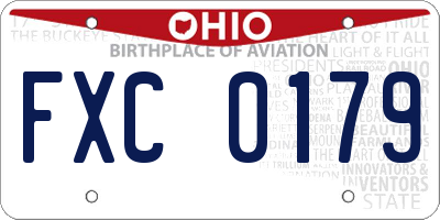 OH license plate FXC0179