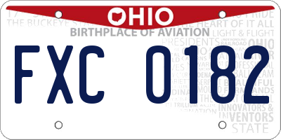 OH license plate FXC0182
