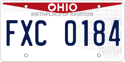 OH license plate FXC0184