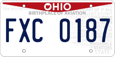 OH license plate FXC0187