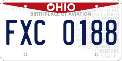 OH license plate FXC0188