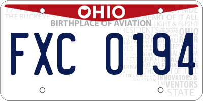OH license plate FXC0194