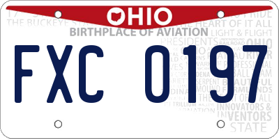OH license plate FXC0197