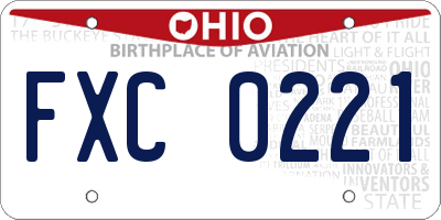 OH license plate FXC0221