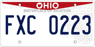 OH license plate FXC0223