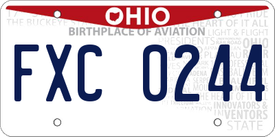 OH license plate FXC0244