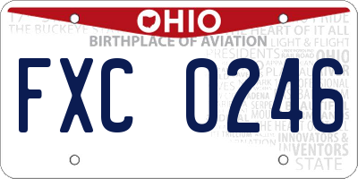OH license plate FXC0246