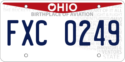 OH license plate FXC0249