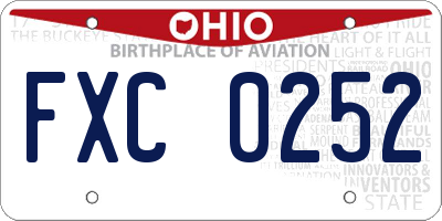 OH license plate FXC0252
