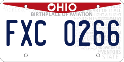 OH license plate FXC0266