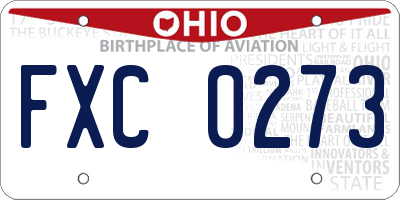 OH license plate FXC0273
