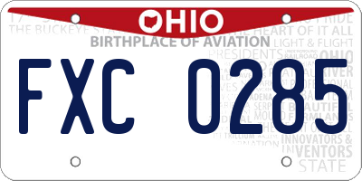 OH license plate FXC0285