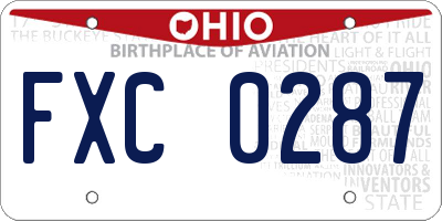 OH license plate FXC0287