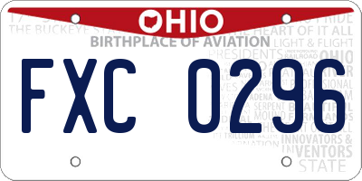 OH license plate FXC0296