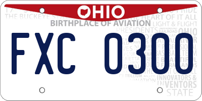 OH license plate FXC0300