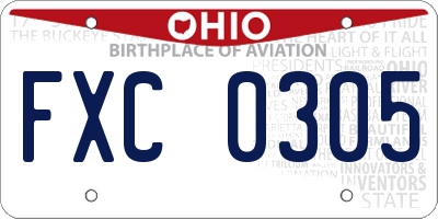 OH license plate FXC0305