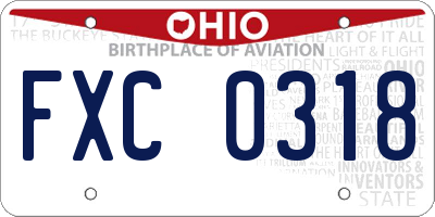 OH license plate FXC0318