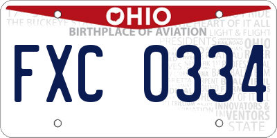 OH license plate FXC0334