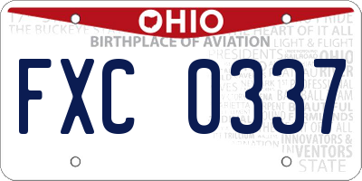 OH license plate FXC0337