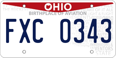 OH license plate FXC0343