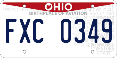 OH license plate FXC0349