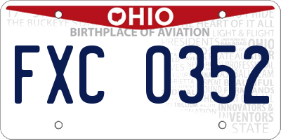 OH license plate FXC0352
