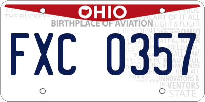 OH license plate FXC0357