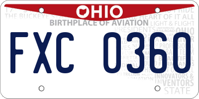 OH license plate FXC0360
