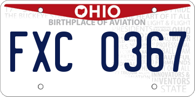 OH license plate FXC0367