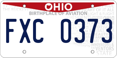 OH license plate FXC0373