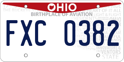 OH license plate FXC0382