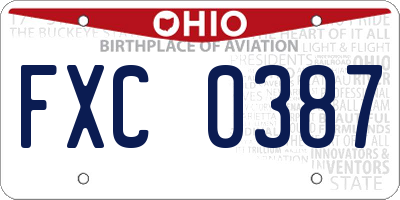 OH license plate FXC0387