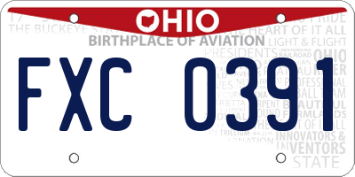 OH license plate FXC0391