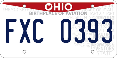 OH license plate FXC0393