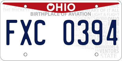 OH license plate FXC0394