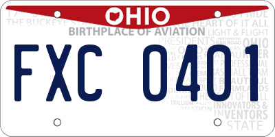 OH license plate FXC0401