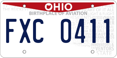 OH license plate FXC0411