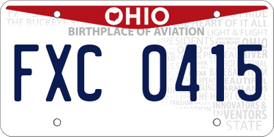 OH license plate FXC0415