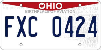 OH license plate FXC0424