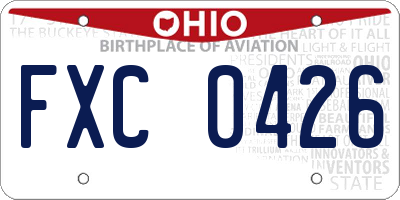 OH license plate FXC0426