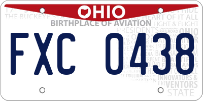OH license plate FXC0438