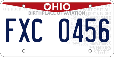 OH license plate FXC0456