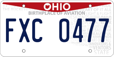 OH license plate FXC0477